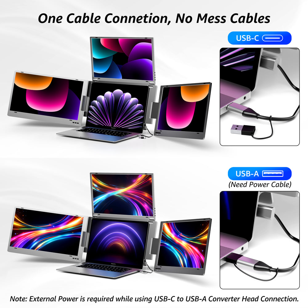 PrexoView Trio™ - Triple Laptop Screen Extender