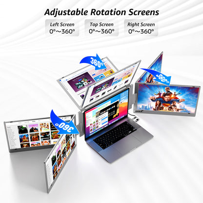 PrexoView Trio™ - Triple Laptop Screen Extender