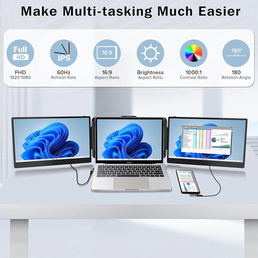 PrexoView Duo™ Laptop Screen Extender